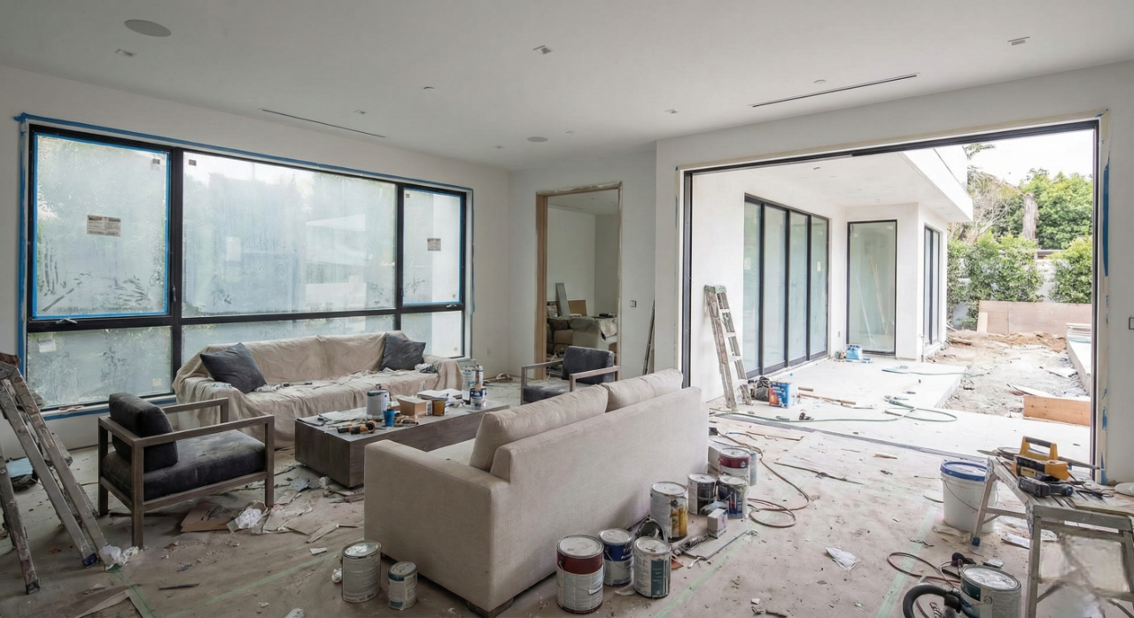 Oceanfront estate outdoor cleanup in Malibu